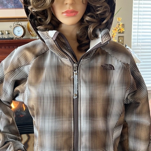 The North Face Morgan TNF Apex Brown Plaid Ski Snowboard Zippered Hooded Jacket - Picture 8 of 16